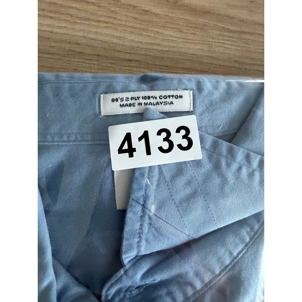 J Crew 80s 2 Ply Cotton Button Down‎ Shirt Mens L Light Blue Preppy Minimalilst